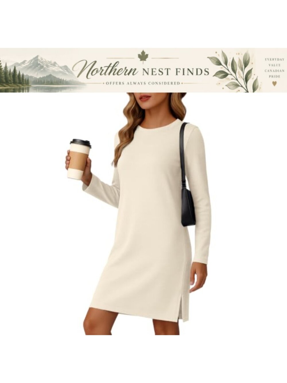 Womens Long Sleeve Midi Dress with Pockets Rayon Blend Casual Fall